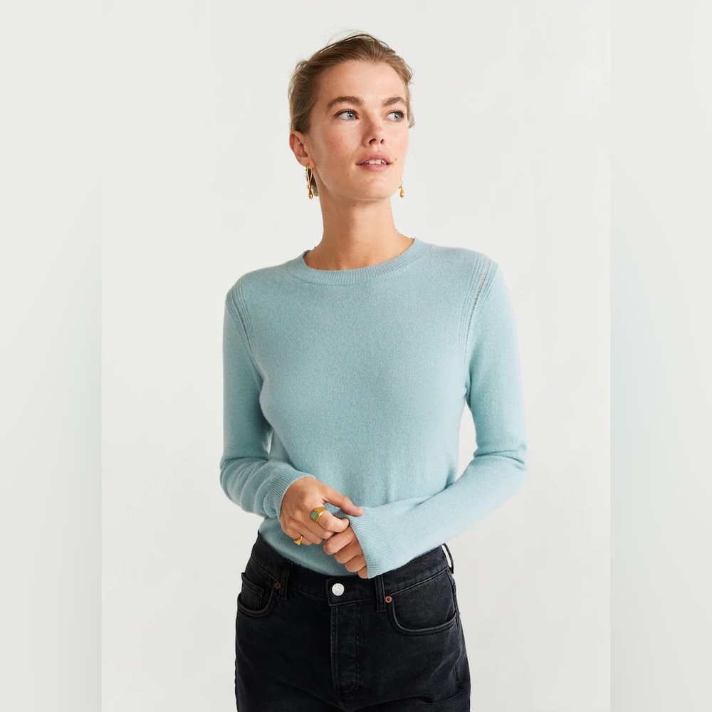 NWT Mango 100% cashmere sweater (Tiffany Blue)